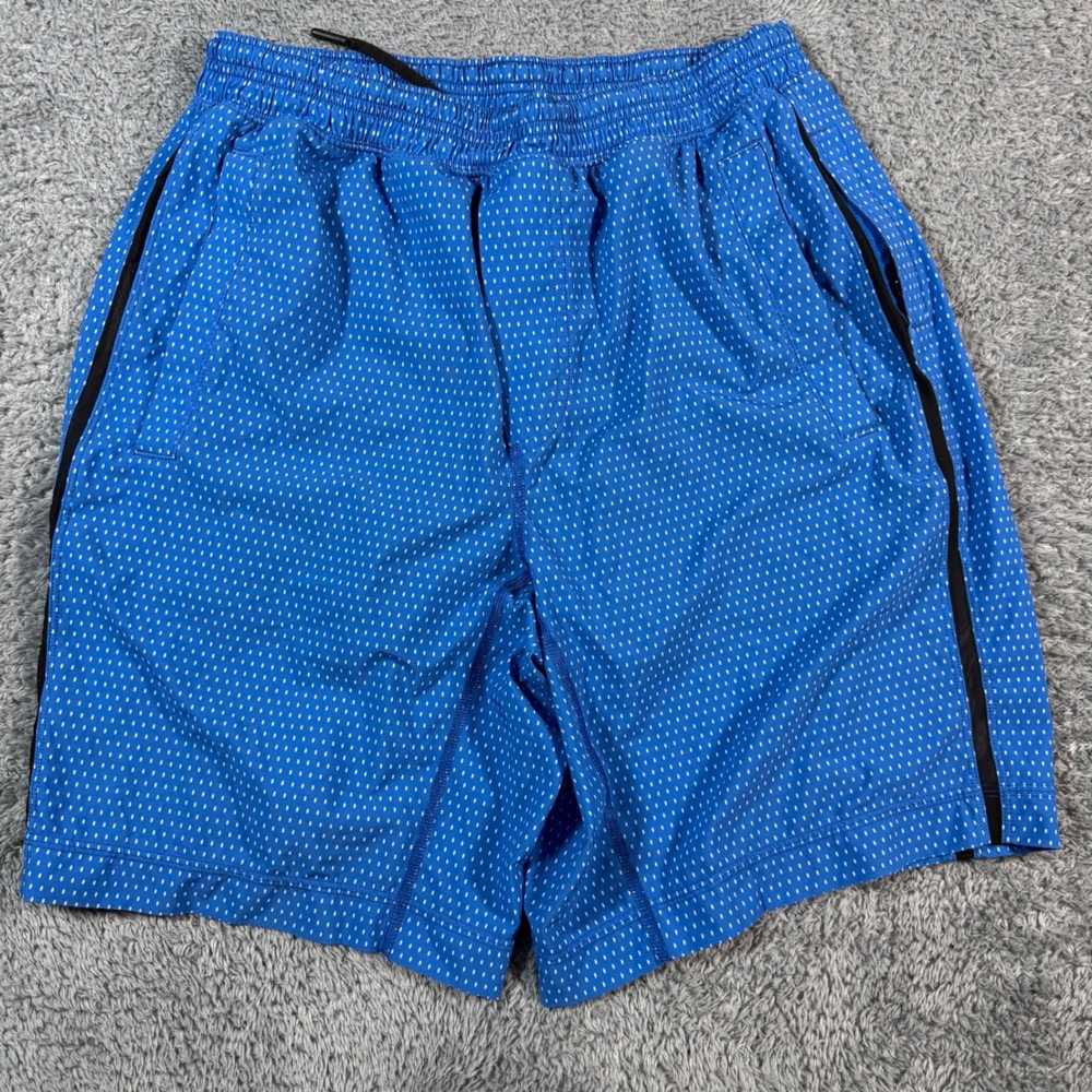 Lululemon Pace Breaker Shorts Lined Mens Large Micro Dot Performance Blue